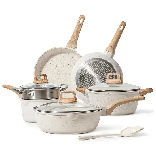 CAROTE 10Pieces Nonstick Pans and Pots Set, Cookware Set